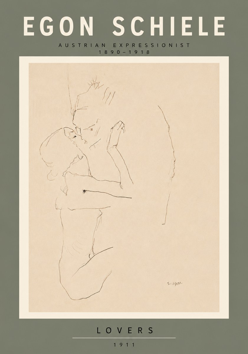 Schiele Lovers No6 - Plakat