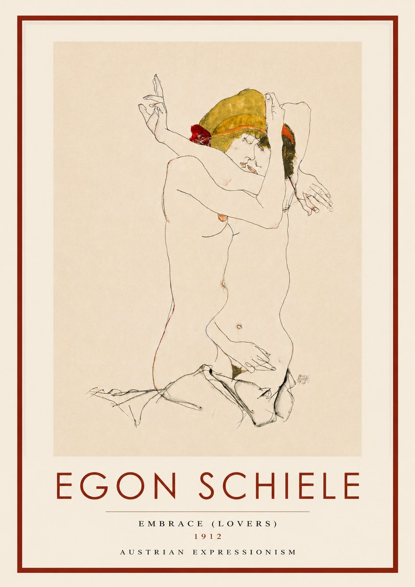 Schiele Embrace (Lovers) No3 - Plakat