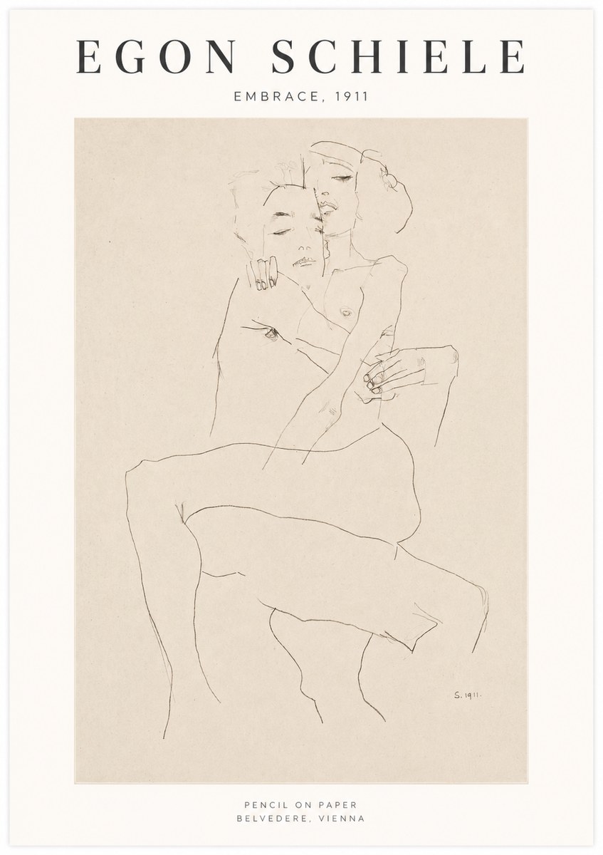 Schiele Embrace, 1911 No1 - Plakat
