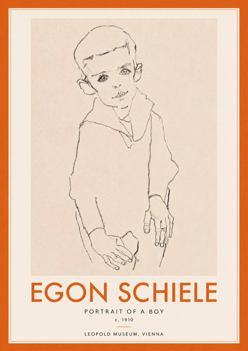 Schiele Portrait of a Boy No4 - Plakat