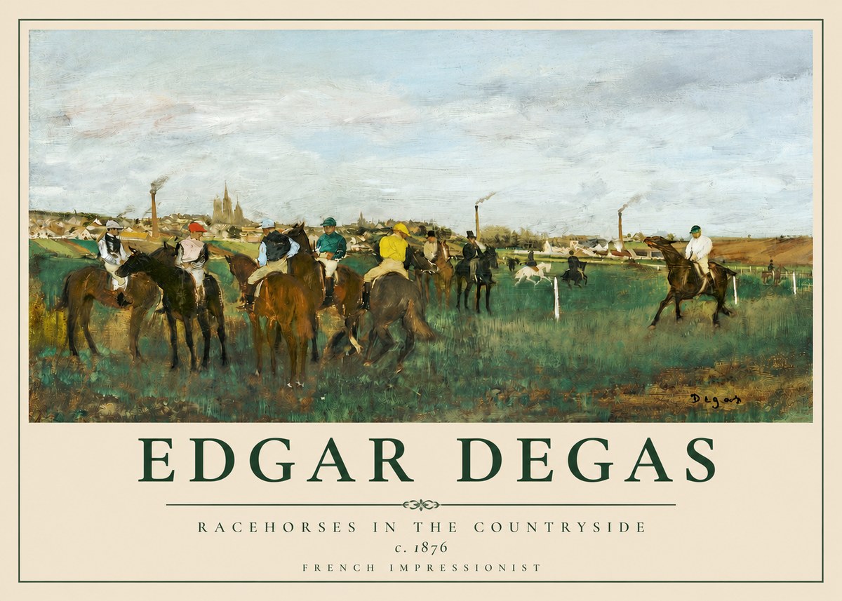 Edgar Degas Racehorses in the Countryside No2 - Plakat