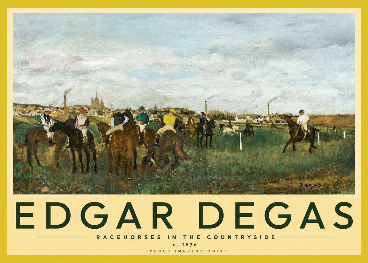 Edgar Degas Racehorses in the Countryside No4 - Plakat