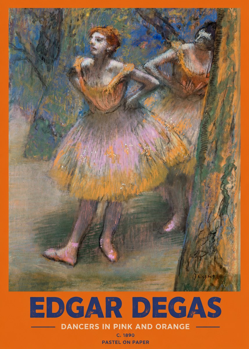 Edgar Degas Dancers in Pink and Orange No2 - Plakat