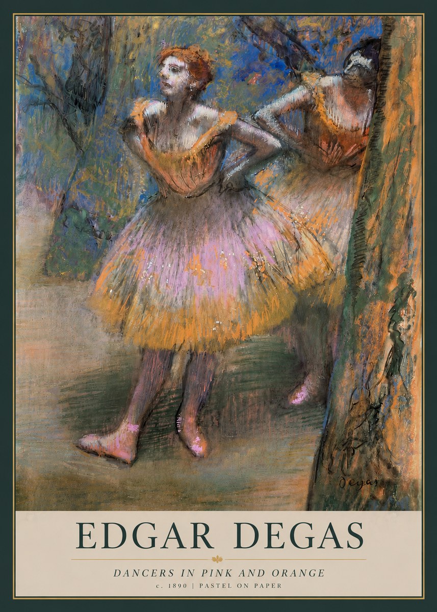 Edgar Degas Dancers in Pink and Orange No3 - Plakat