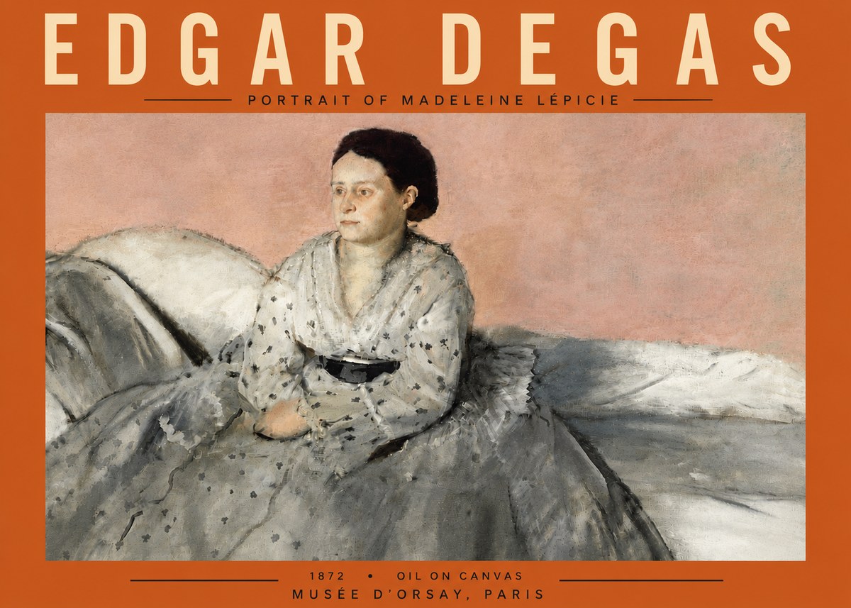 Edgar Degas Portrait of Madeleine Lépicie No5 - Plakat