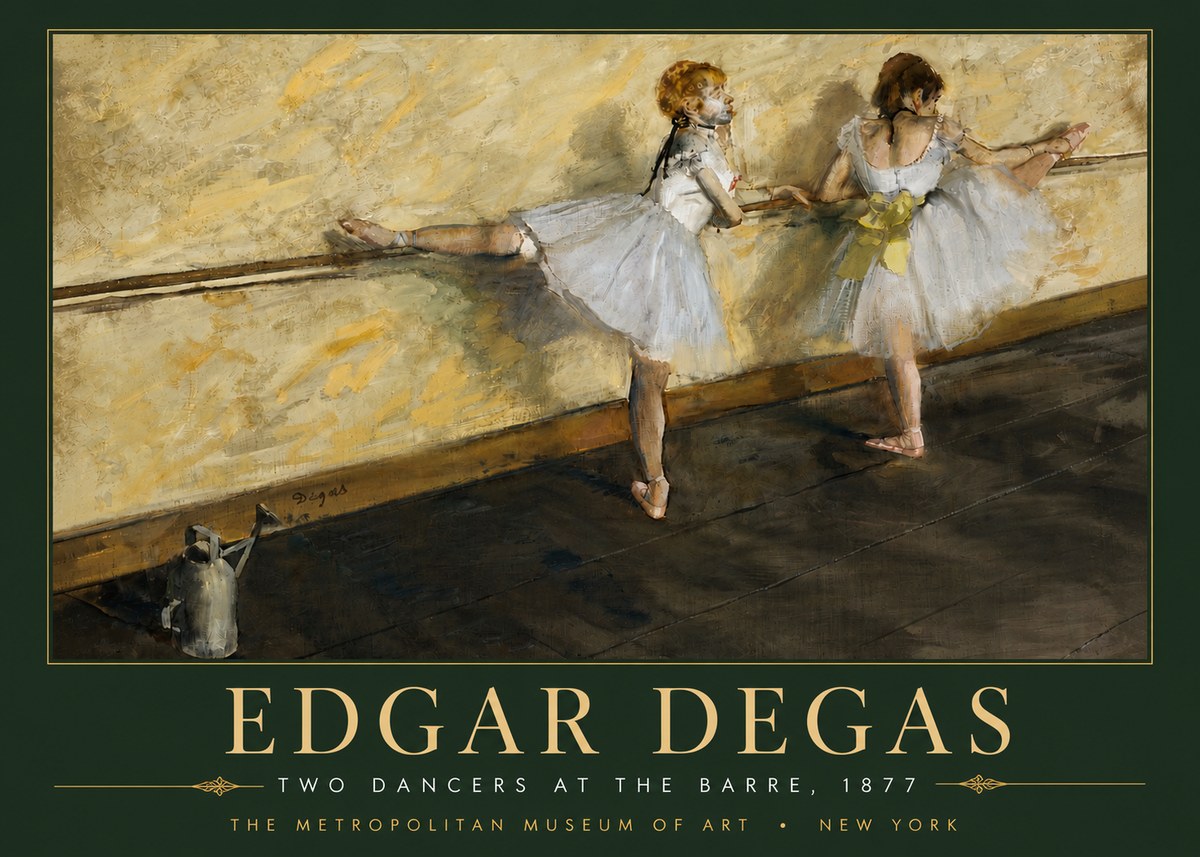 Edgar Degas Two Dancers at the Barre, 1877 No6 - Plakat