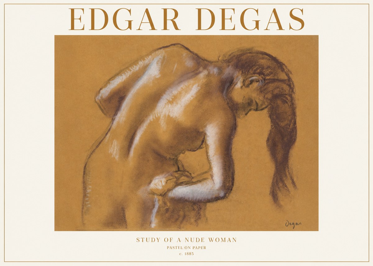 Edgar Degas Study of a Nude Woman I No1 - Plakat