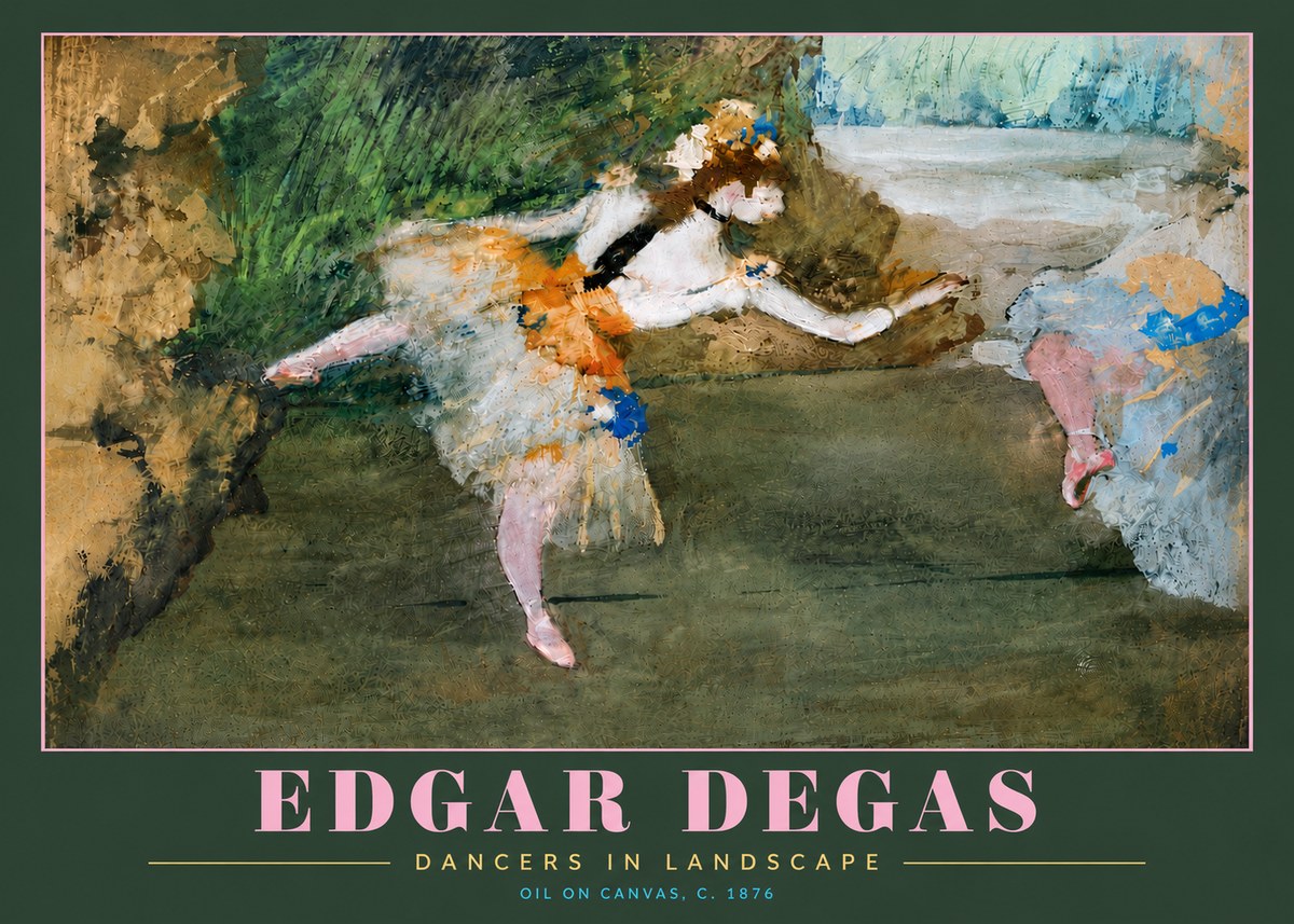 Edgar Degas Dancers in Landscape I No5 - Plakat