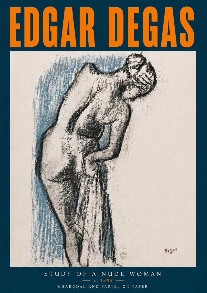 Edgar Degas Study of a Nude Woman II No5 - Plakat