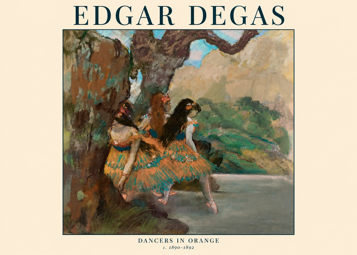 Edgar Degas Dancers in Orange No1 - Plakat
