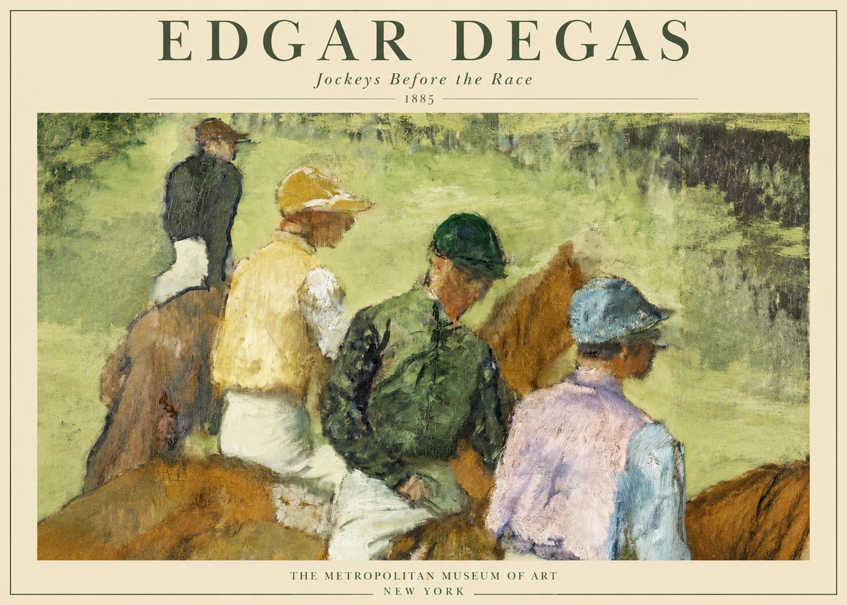 Edgar Degas Jockeys Before the Race No1 - Plakat