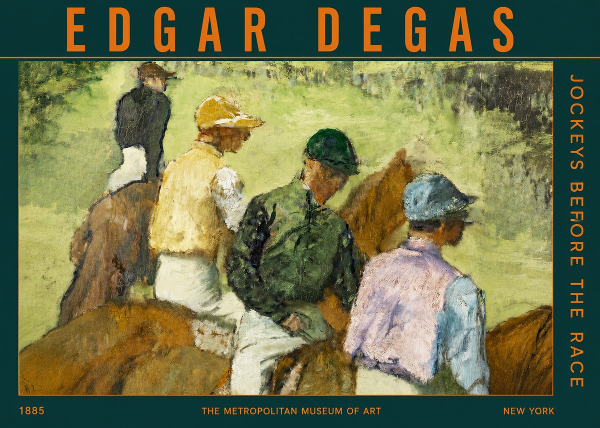 Edgar Degas Jockeys Before the Race No2 - Plakat