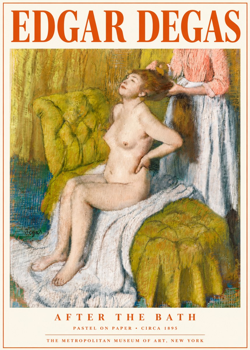 Edgar Degas After the Bath III No4 - Plakat