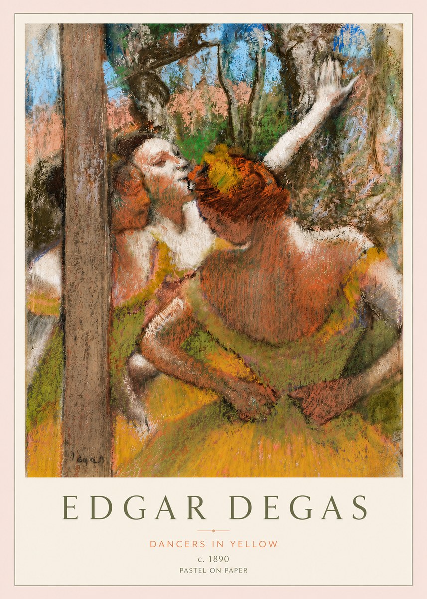 Edgar Degas Dancers in Yellow No3 - Plakat