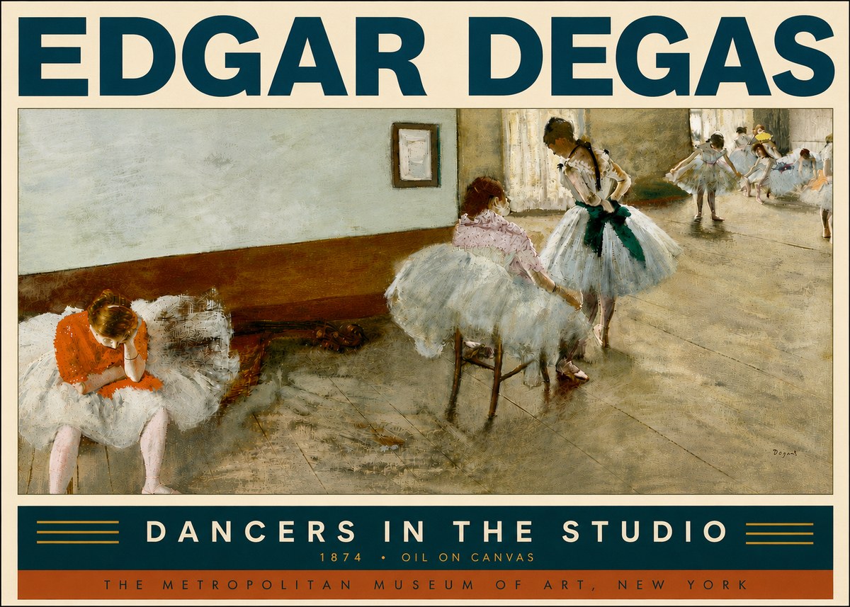Edgar Degas Dancers in the Studio No5 - Plakat