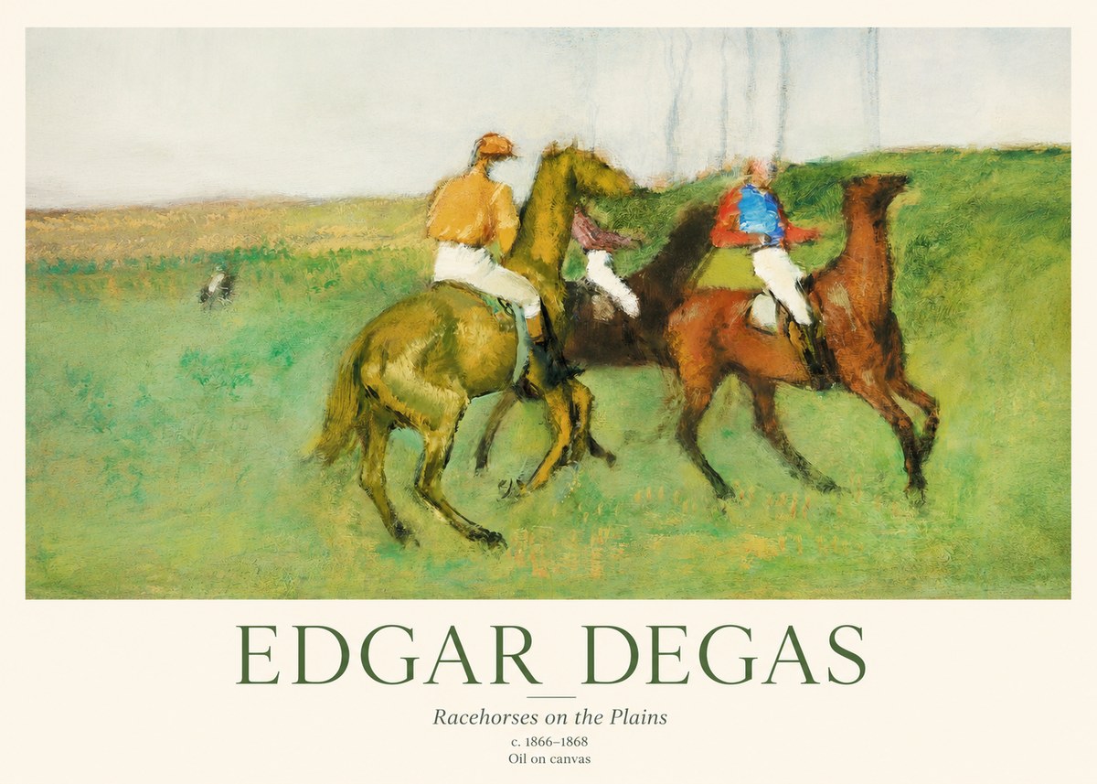 Edgar Degas Racehorses on the Plains No1 - Plakat
