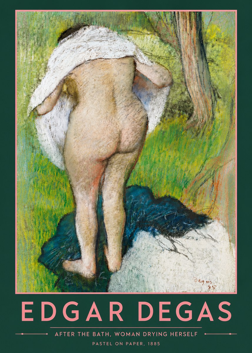 Edgar Degas After the Bath, Woman Drying Herself No4 - Plakat