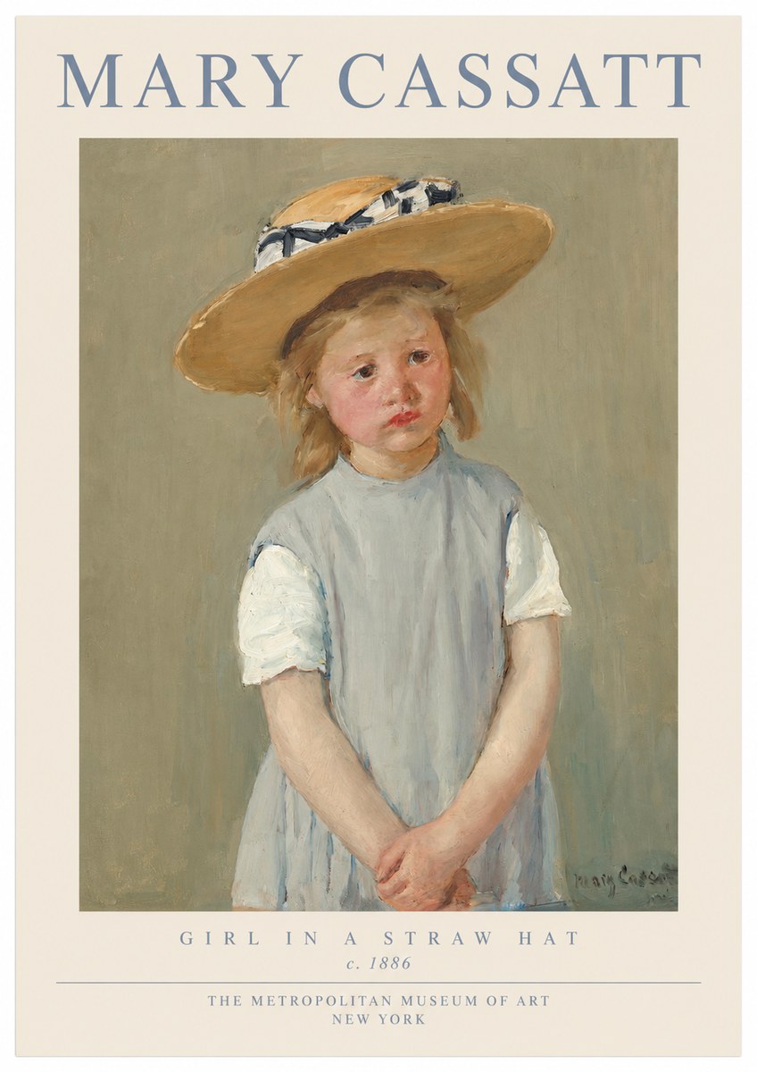 Mary Cassatt Girl in a Straw Hat No1 - Plakat