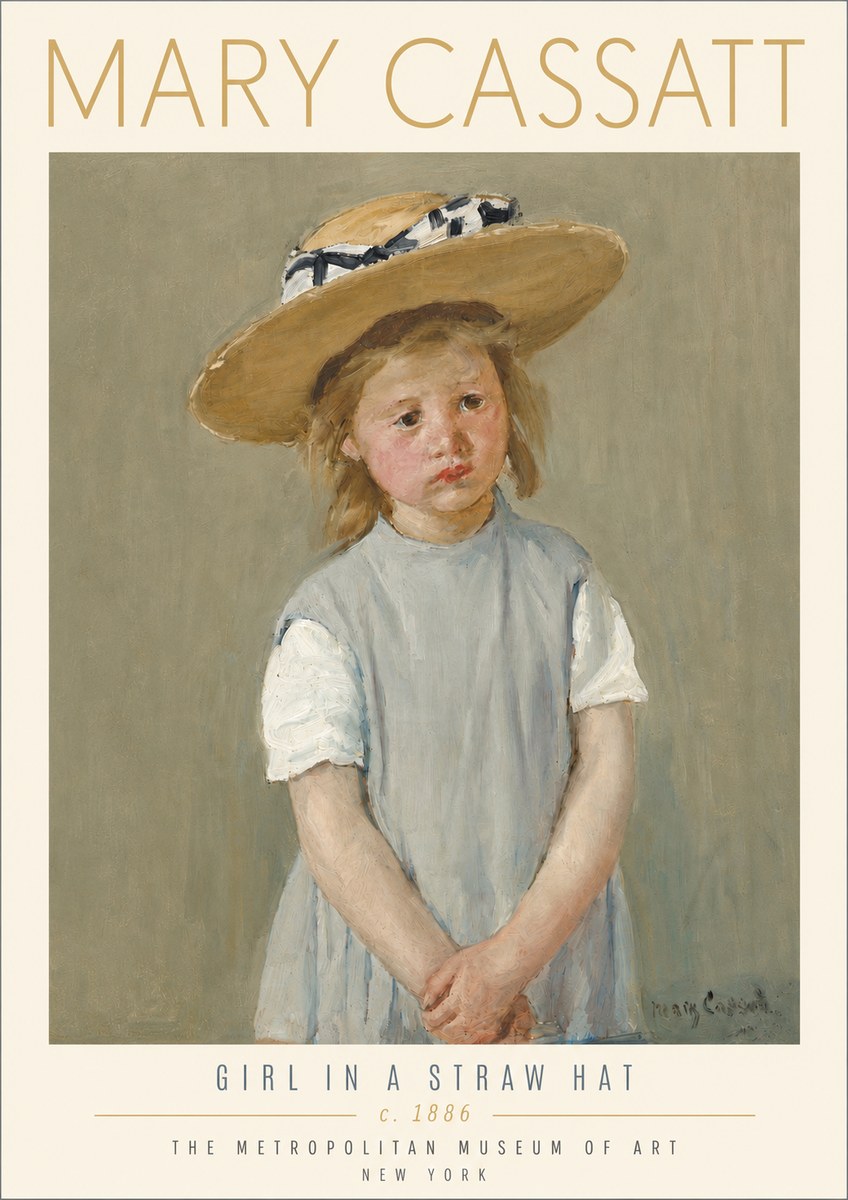 Mary Cassatt Girl in a Straw Hat No4 - Plakat