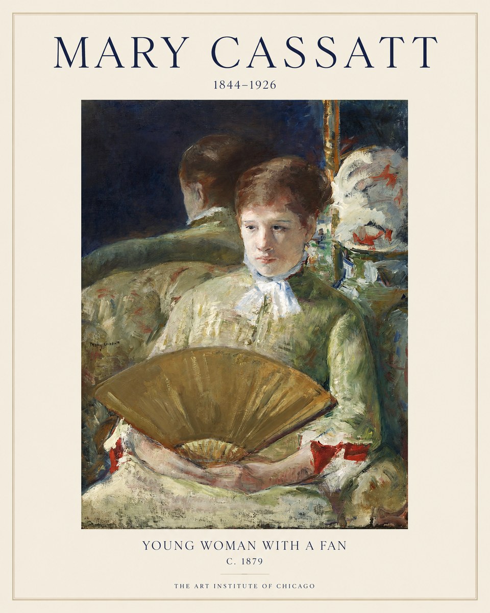 Mary Cassatt Young Woman with a Fan I No1 - Plakat