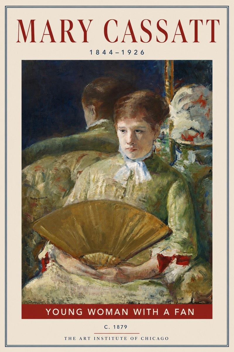 Mary Cassatt Young Woman with a Fan I No2 - Plakat