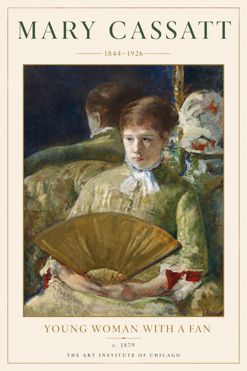 Mary Cassatt Young Woman with a Fan I No3 - Plakat