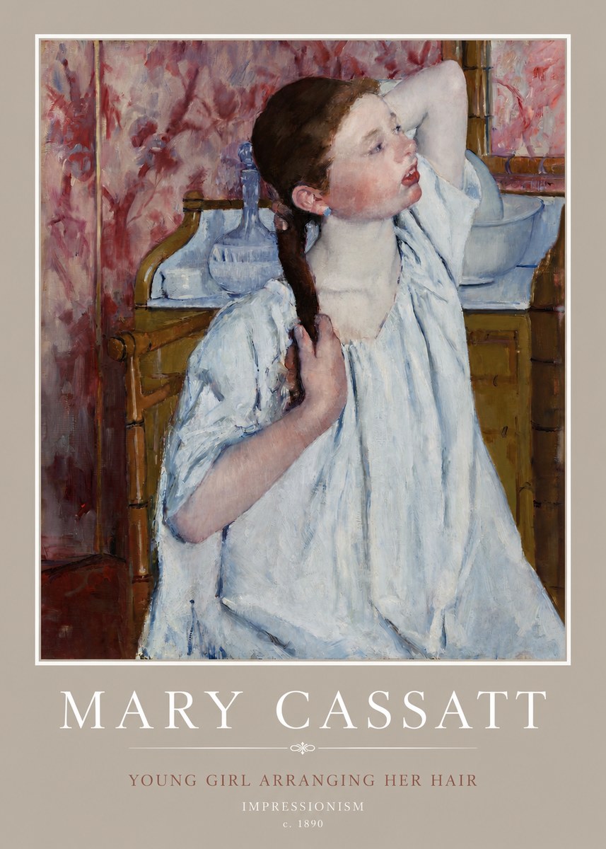 Mary Cassatt Young Girl Arranging Her Hair No2 - Plakat