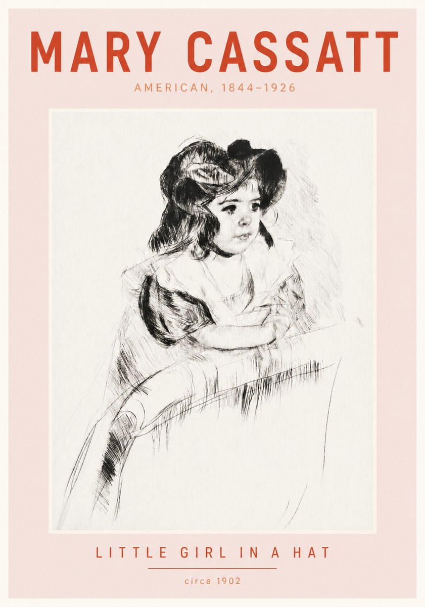Mary Cassatt Little Girl in a Hat No4 - Plakat