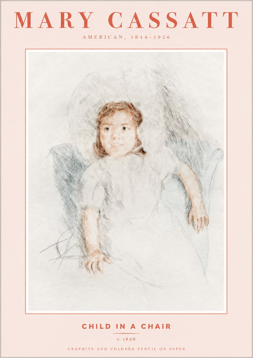 Mary Cassatt Child in a Chair No3 - Plakat