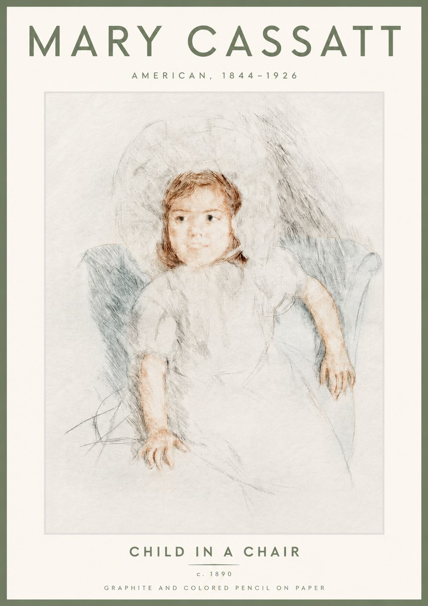 Mary Cassatt Child in a Chair No4 - Plakat