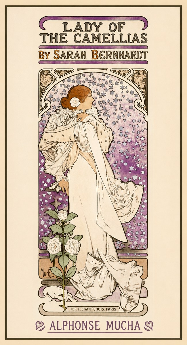 Mucha Lady of the Camellias No1 - Plakat