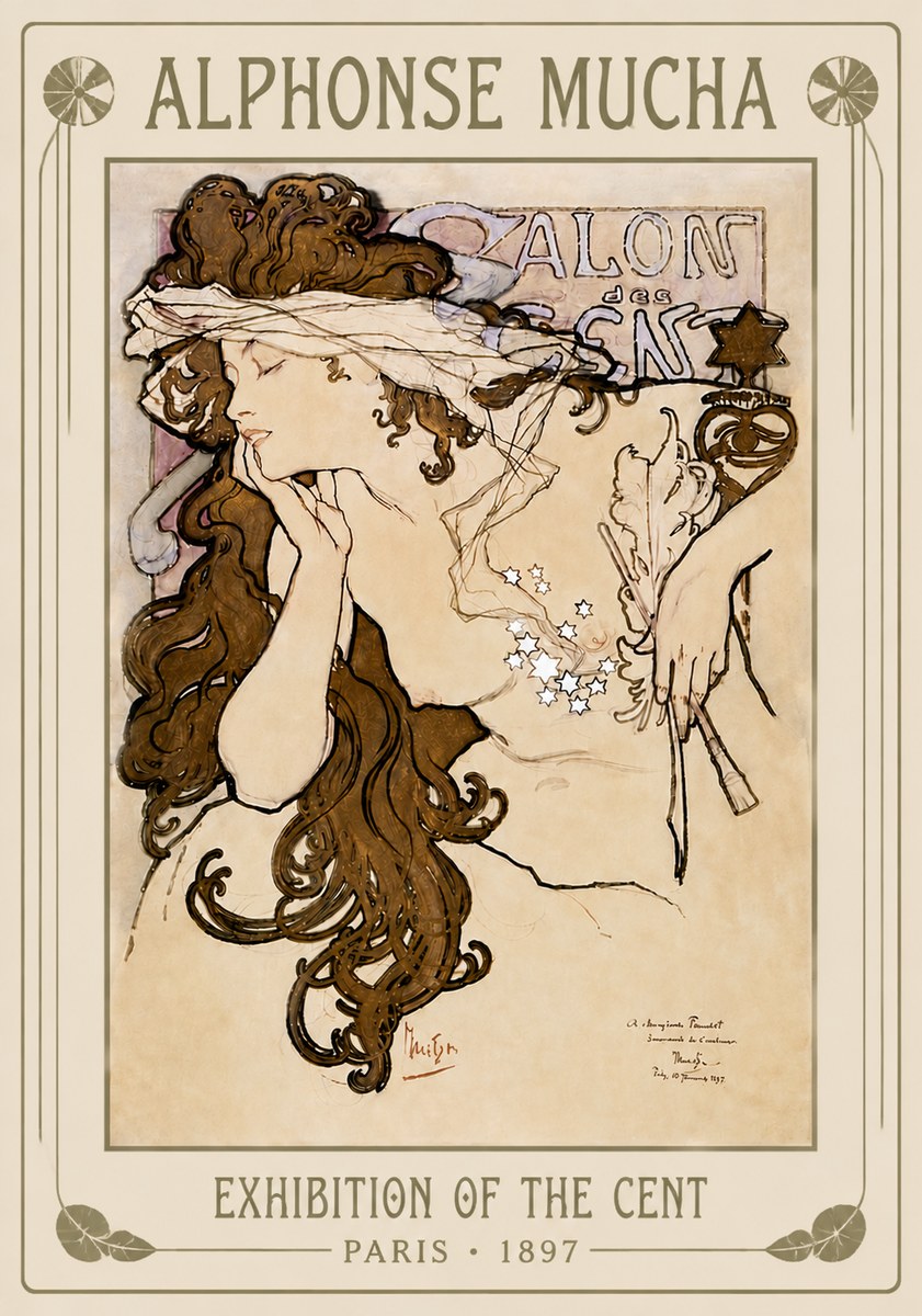 Mucha Salon Des Cent No6 - Plakat