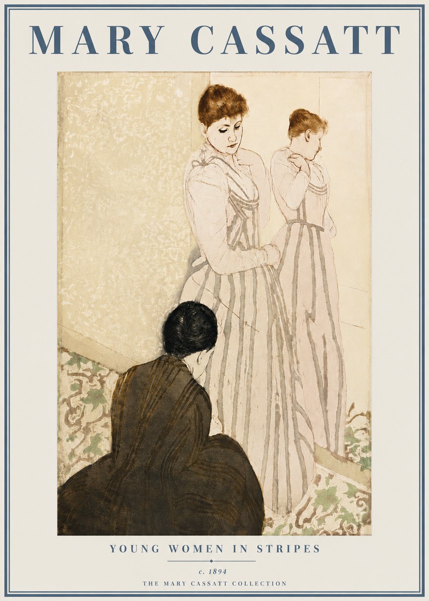 Mary Cassatt Young Women in Stripes No5 - Plakat