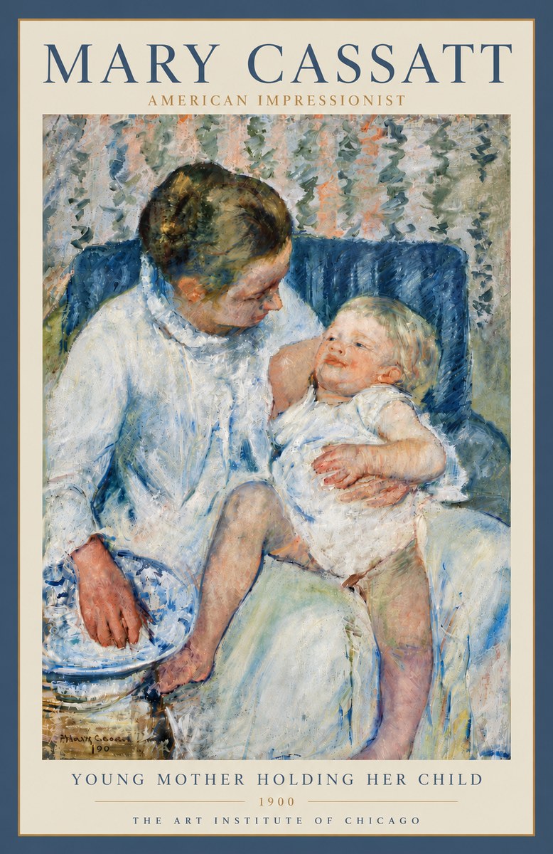 Mary Cassatt Young Mother Holding Her Child No5 - Plakat