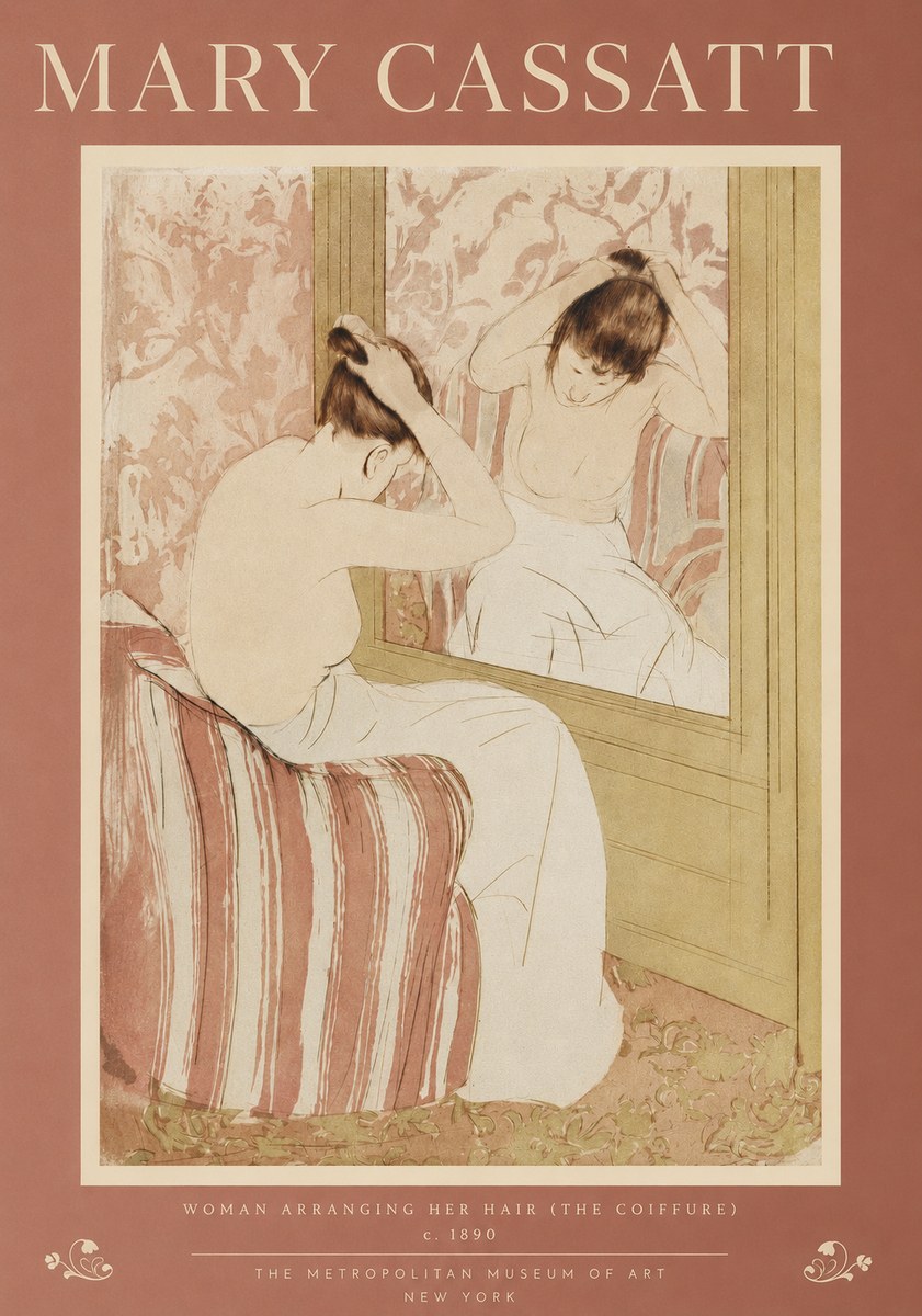 Mary Cassatt Woman Arranging Her Hair (the Coiffure) No2 - Plakat