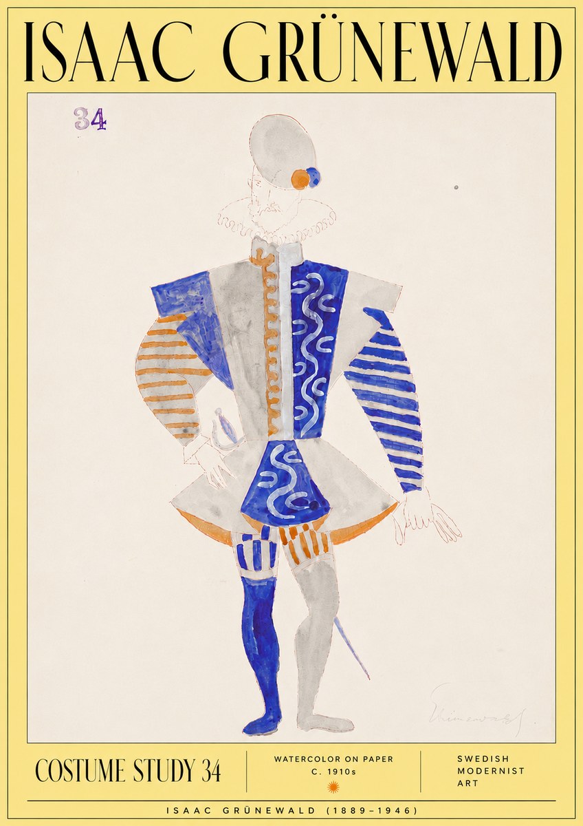 Isaac Grünewald Costume Study 34 No6 - Plakat