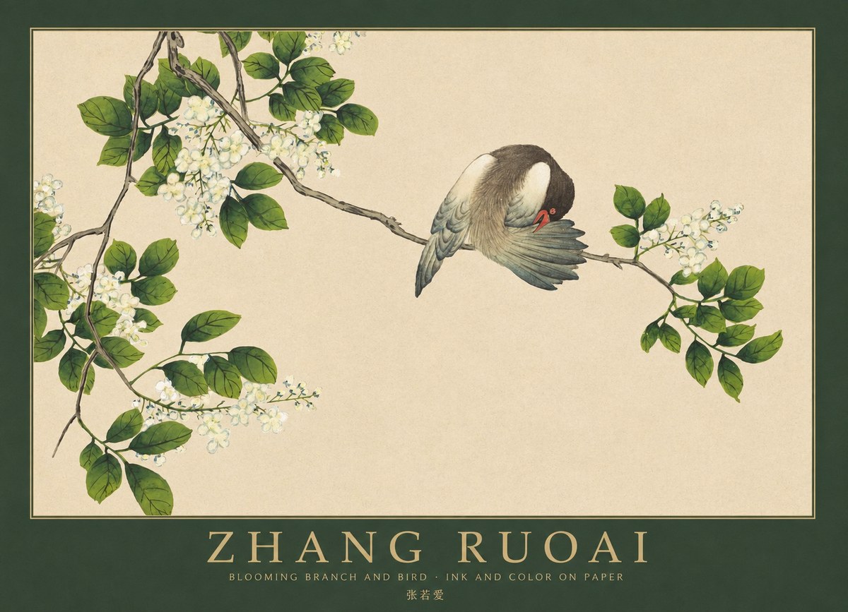 Zhang Ruoai Bird and Blossom No2 - Plakat