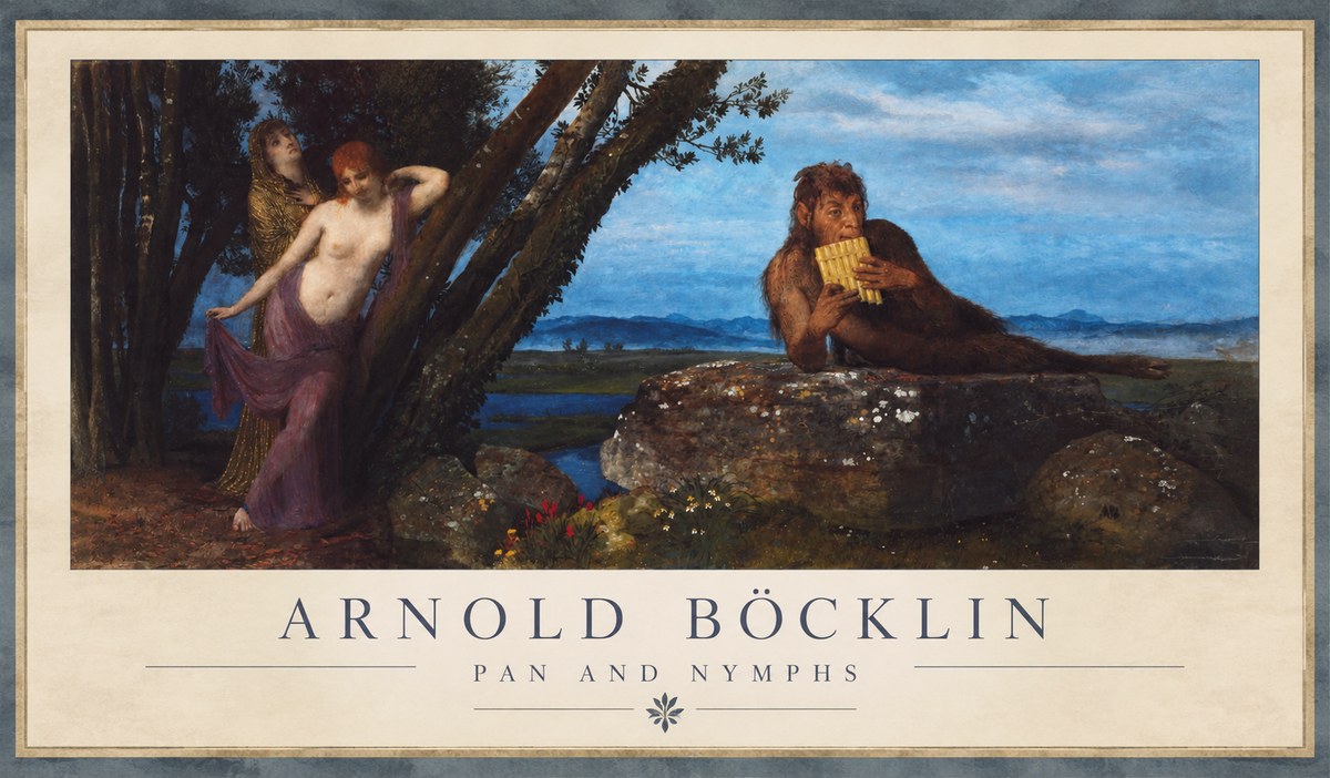 Arnold Böcklin Pan and Nymphs No1 - Plakat