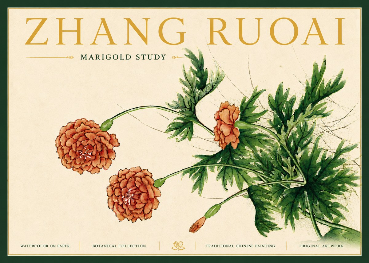 Zhang Ruoai Marigold Study No6 - Plakat