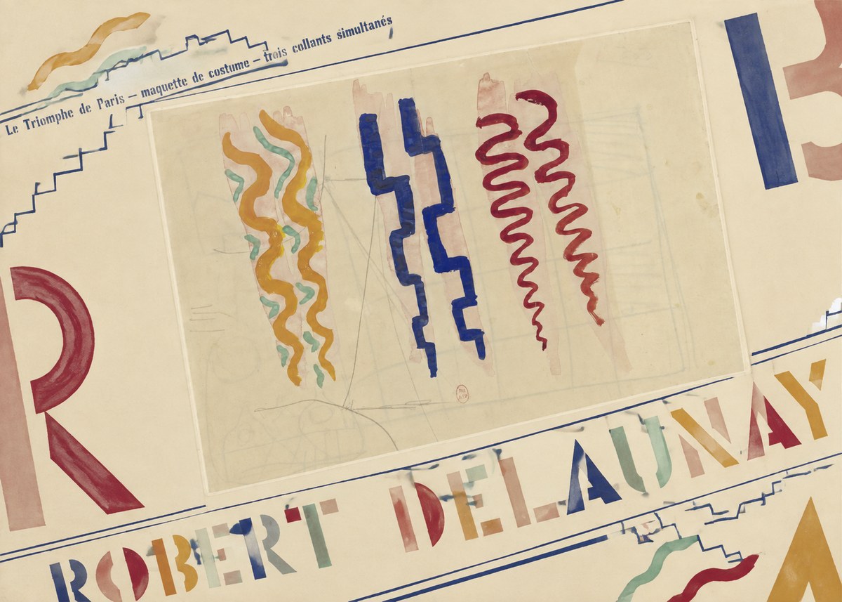 Robert Delaunay Le Triomphe De Paris — Maquette De Costume — Trois Collants Simultanés No6 - Plakat