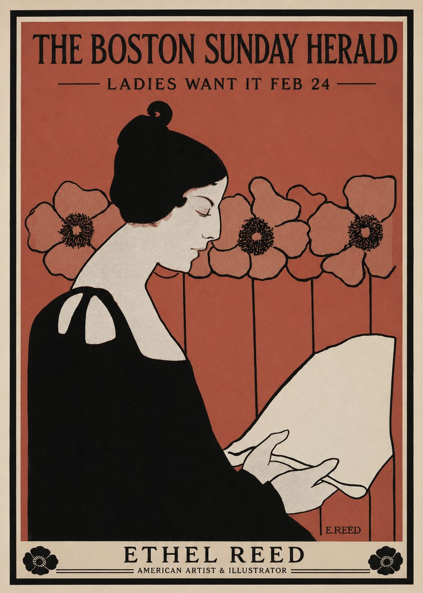 Ethel Reed The Boston Sunday Herald - Ladies Want It Feb 24 No1 - Plakat
