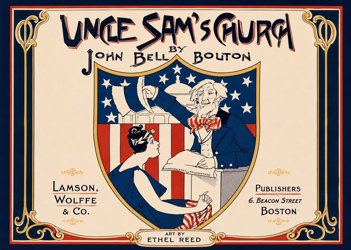 Ethel Reed Uncle Sam's Church No3 - Plakat