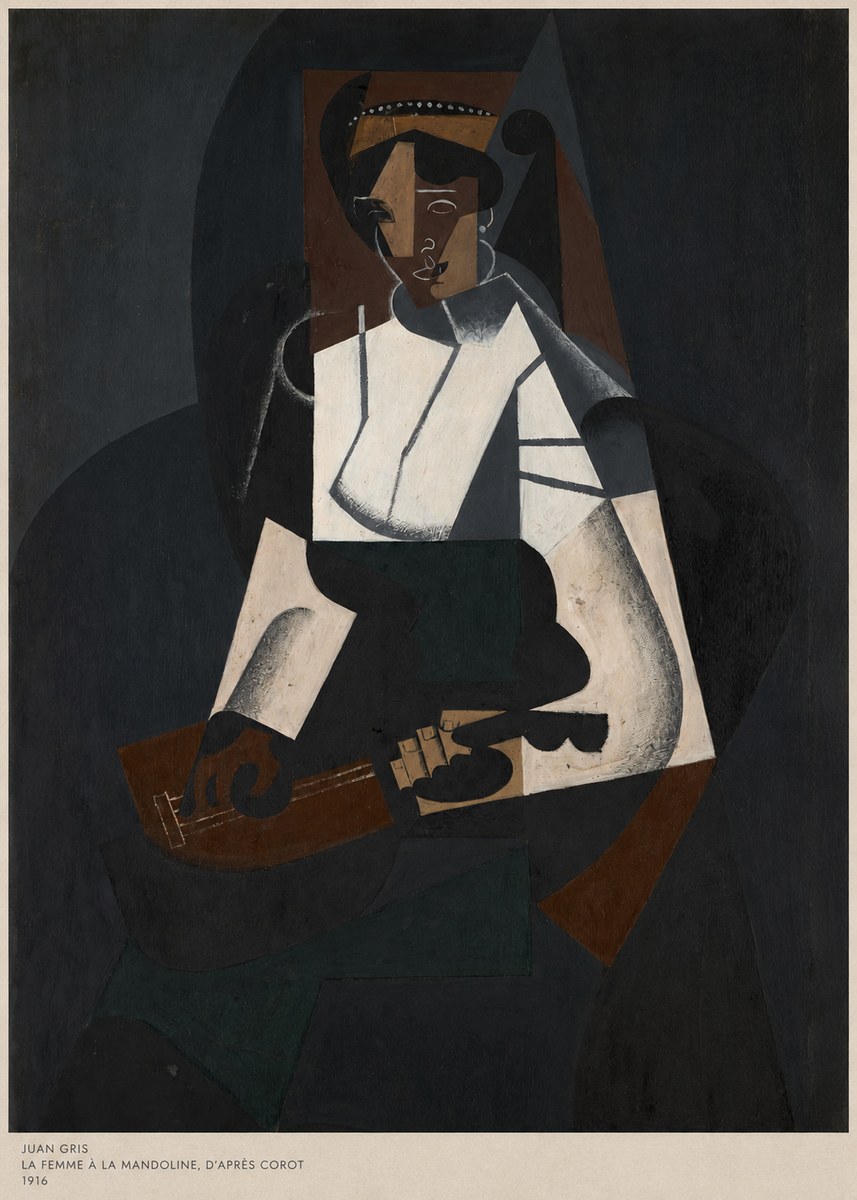 Juan Gris La Femme À La Mandoline, D'après Corot No5 - Plakat
