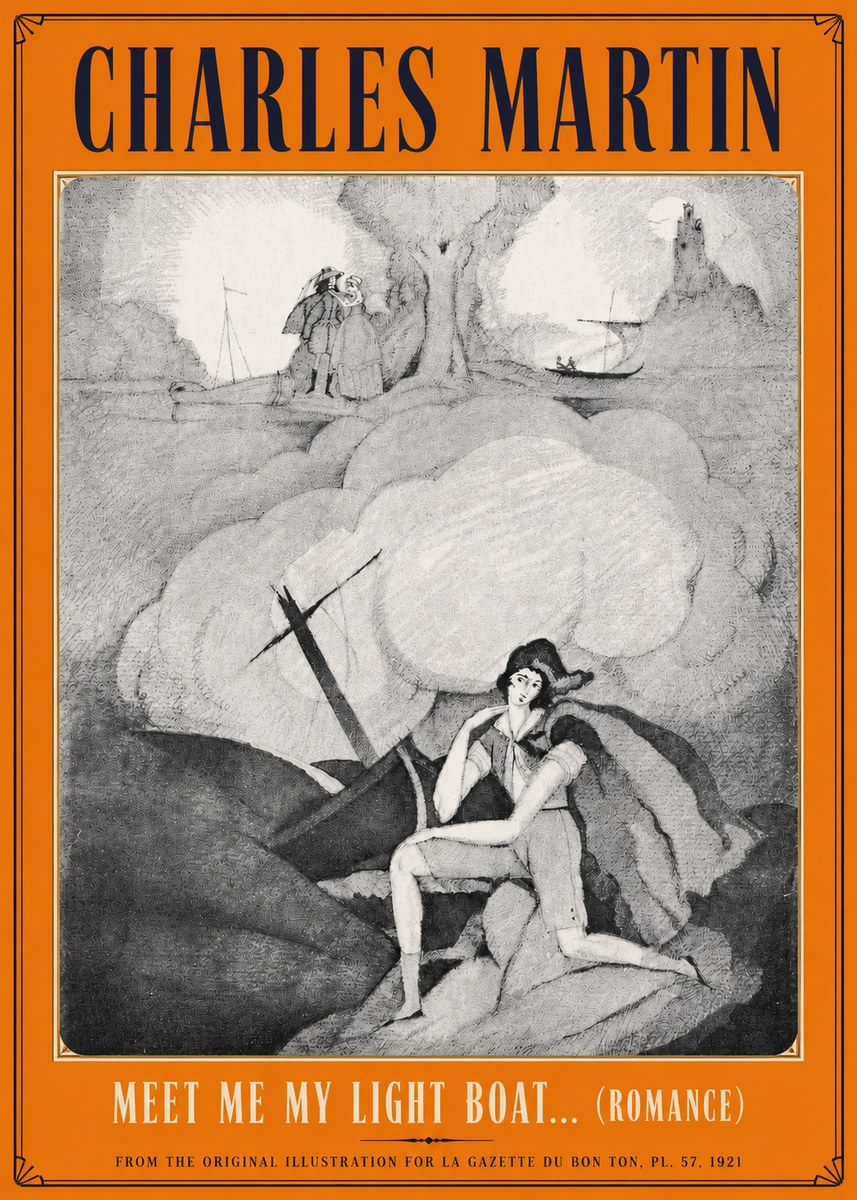 Charles Martin Meet Me My Light Boat... (Romance) No4 - Plakat