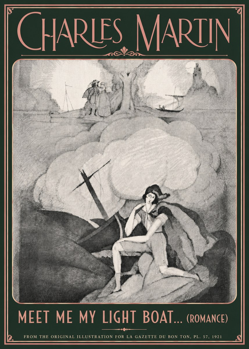 Charles Martin Meet Me My Light Boat... (Romance) No6 - Plakat