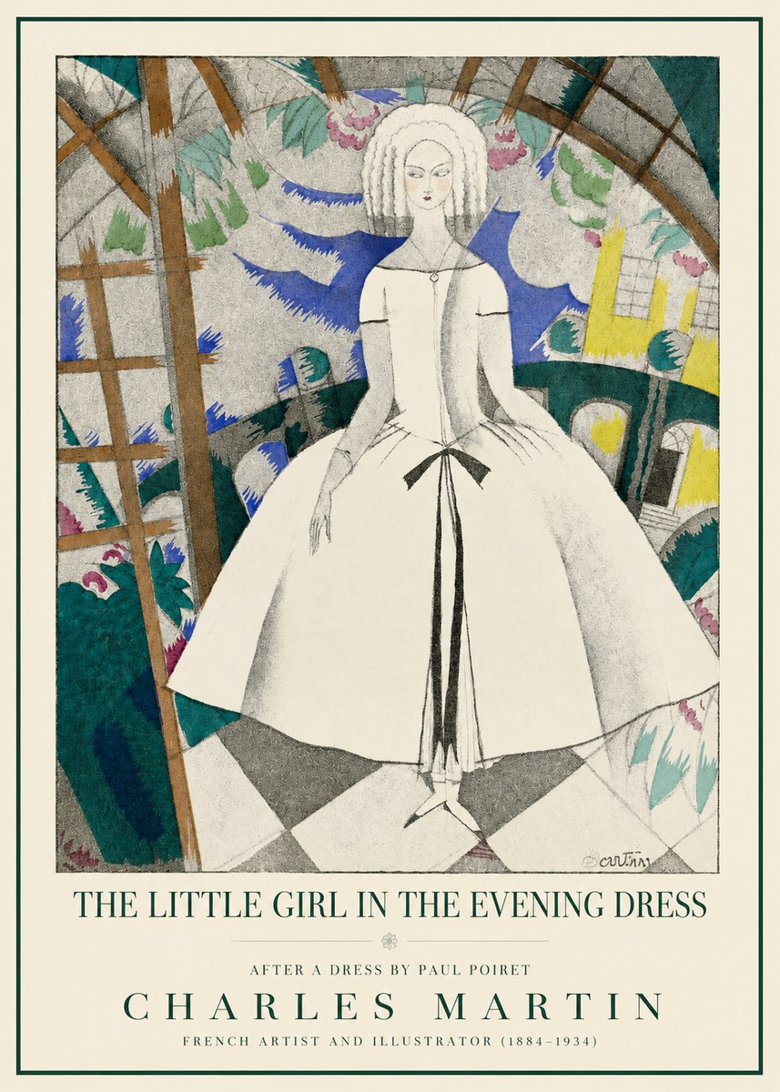 Charles Martin The Little Girl in the Evening Dress No1 - Plakat