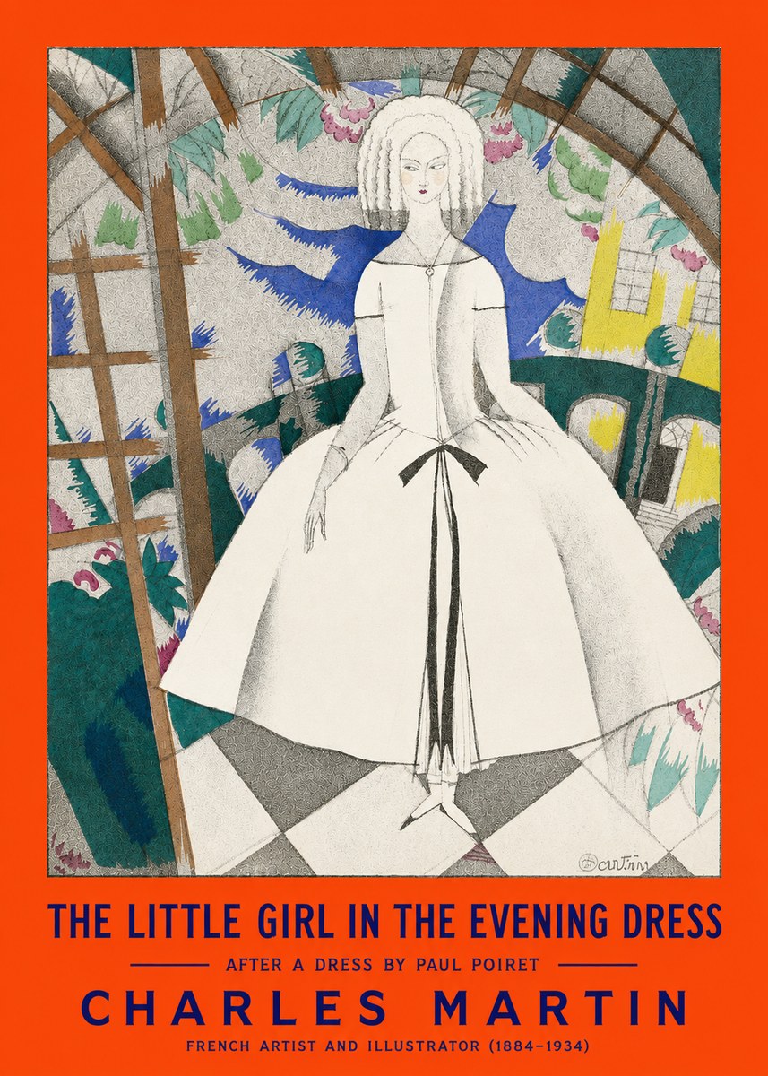 Charles Martin The Little Girl in the Evening Dress No2 - Plakat