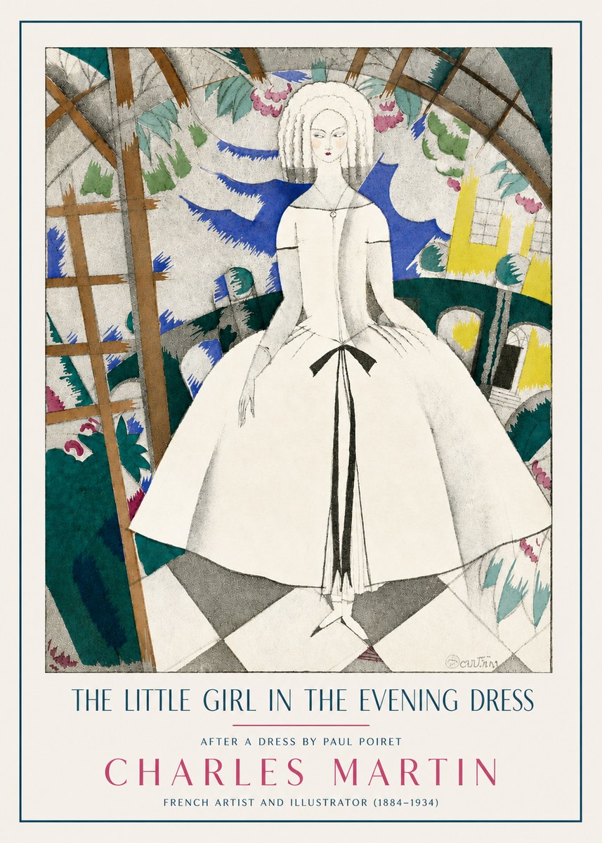 Charles Martin The Little Girl in the Evening Dress No3 - Plakat