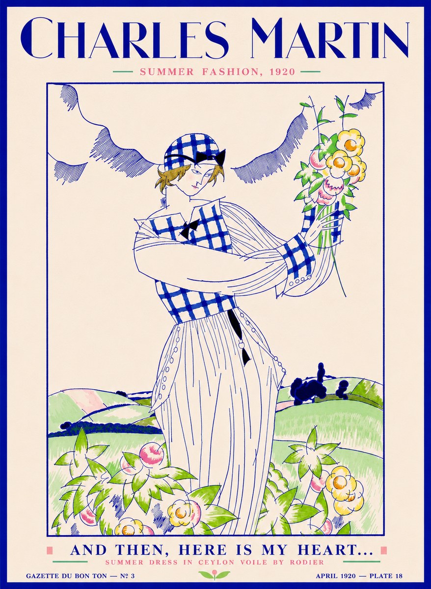 Charles Martin And Then, Here Is My Heart... Summer Dress in Ceylon Voile by Rodier No2 - Plakat