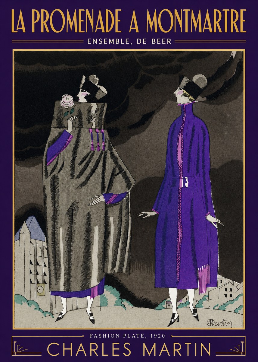 Charles Martin La Promenade a Montmartre No3 - Plakat
